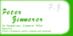 peter zimmerer business card